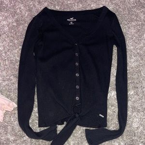 Hollister Black Long Sleve Button Up